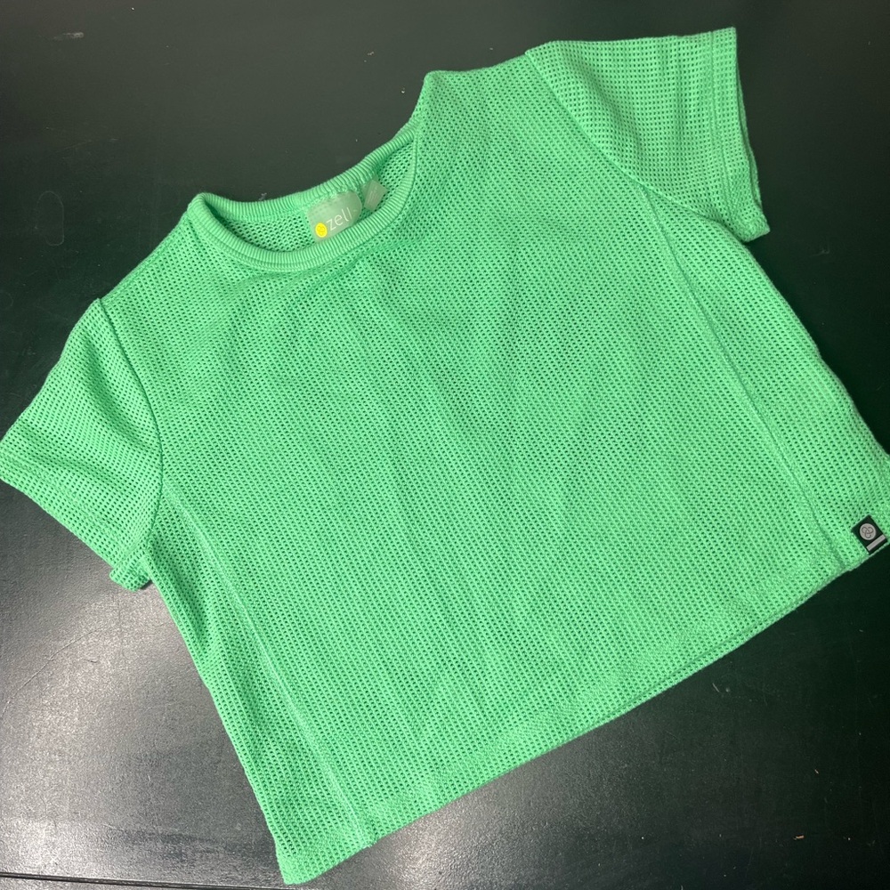 Zella Vibrant Green Kids' Short Sleeve Tee S 7/8